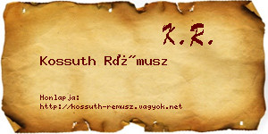 Kossuth Rémusz névjegykártya